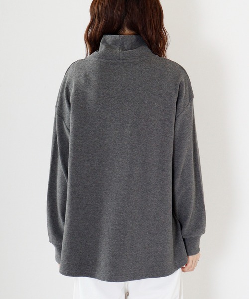 Arinomama(アリノママ)の「Arinomama あら杢スパンフライスハイネックプルオーバー(Tシャツ/カットソー・レディース・スミクロ/ダークブラウン/トップグレー・F)」の21枚目の写真