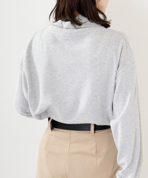Arinomama(アリノママ)の「Arinomama あら杢スパンフライスハイネックプルオーバー(Tシャツ/カットソー・レディース・スミクロ/ダークブラウン/トップグレー・F)」の12枚目の写真