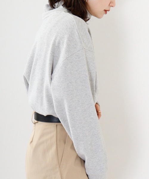 Arinomama(アリノママ)の「Arinomama あら杢スパンフライスハイネックプルオーバー(Tシャツ/カットソー・レディース・スミクロ/ダークブラウン/トップグレー・F)」の10枚目の写真