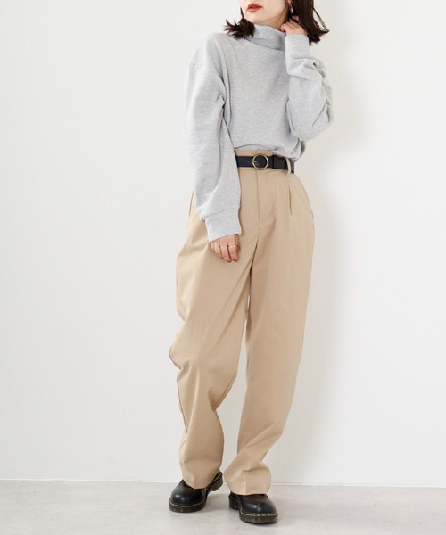 Arinomama(アリノママ)の「Arinomama あら杢スパンフライスハイネックプルオーバー(Tシャツ/カットソー・レディース・スミクロ/ダークブラウン/トップグレー・F)」の13枚目の写真