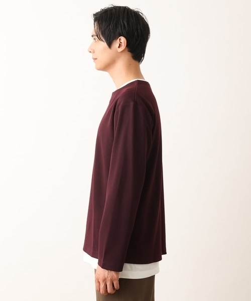 a.v.v(アーヴェヴェ)の「【カットソー+半袖インナーの2点セット】ヘリンボンジャカードカットソー(Tシャツ/カットソー・メンズ・グリーン/ボルドー/ネイビー・46/48/50/44)」の22枚目の写真