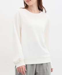 Honeys（ハニーズ）の「パール使いトップス（Tシャツ/カットソー・レディース）」