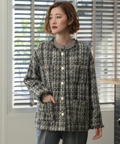 TRUDEA(トルディア)の「ミックスツイードブルゾン(ブルゾン・レディース・ブラウン/ブラック/ライトグレー・MEDIUM)」の22枚目の写真