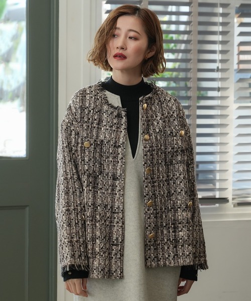 TRUDEA(トルディア)の「ミックスツイードブルゾン(ブルゾン・レディース・ブラウン/ブラック/ライトグレー・MEDIUM)」の16枚目の写真