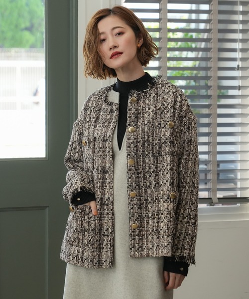 TRUDEA(トルディア)の「ミックスツイードブルゾン(ブルゾン・レディース・ブラウン/ブラック/ライトグレー・MEDIUM)」の17枚目の写真