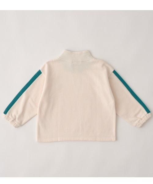 b・ROOM（ビールーム）の「【表コットン毛玉バイバイ裏起毛】ハーフジップバイカラースウェット（スウェット・キッズ・グレイッシュベージュ/アイボリー/ブルーグリーン/ラベンダー・150cm/130cm/140cm/100cm/110cm/120cm）」の18枚目の写真