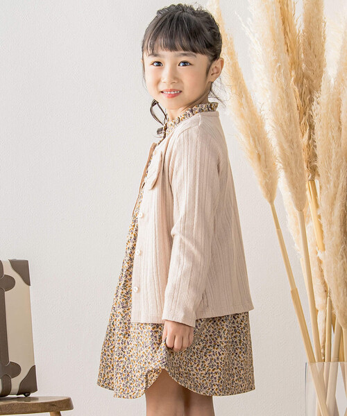 BeBe Petits Pois Vert(ベベプチポワヴェール)の「【店舗限定】ニット風リボンカーディガン(95~150cm)(カーディガン/ボレロ・キッズ・ブラック/ベージュ・120cm/130cm/95cm/110cm/100cm/140cm/150cm)」の14枚目の写真
