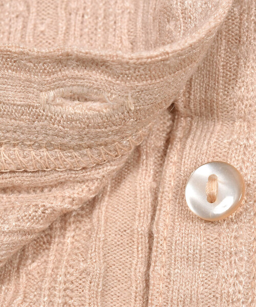 BeBe Petits Pois Vert(ベベプチポワヴェール)の「【店舗限定】ニット風リボンカーディガン(95~150cm)(カーディガン/ボレロ・キッズ・ブラック/ベージュ・120cm/130cm/95cm/110cm/100cm/140cm/150cm)」の4枚目の写真