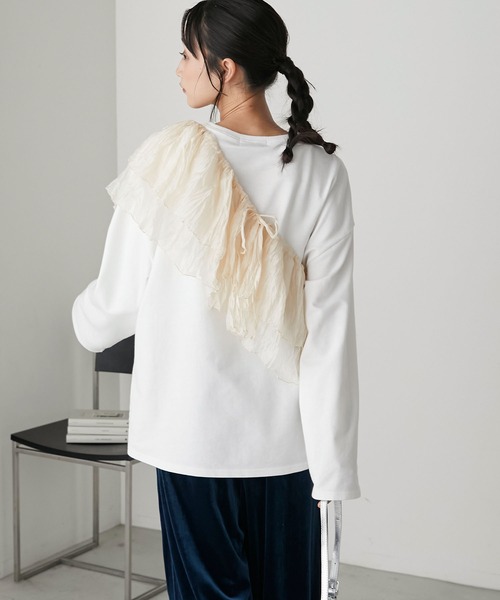 forksy.】マルチウェイフリルスウェットプルオーバー forksy.│MONO