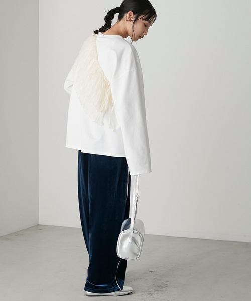forksy.(フォルクシー)の「【forksy.】マルチウェイフリルスウェットプルオーバー(Tシャツ/カットソー・レディース・ミント/スミクロ/オフホワイト・FREE)」の9枚目の写真