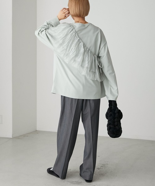 forksy.】マルチウェイフリルスウェットプルオーバー forksy.│MONO