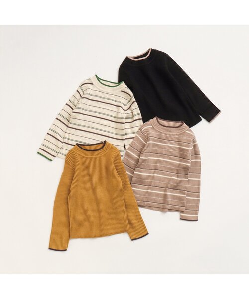 BREEZE（ブリーズ）の「もちもちリブニットトップス（ニット/セーター・キッズ・アイボリー/ブラック/イエロー/ベージュ・130/80/90/110/100/140/120）」の5枚目の写真