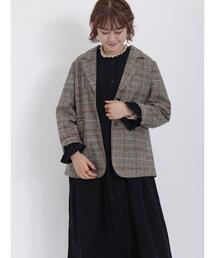 Samansa Mos2 | ウールライクテーラージャケット(ノーカラージャケット)