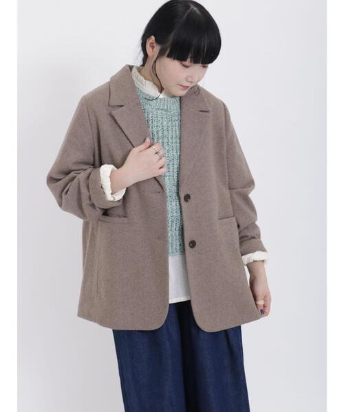 匿名発送　ノーリーズ　テーラードジャケット　ブラウン　ウールライク テーラードジャケット｜ジャケット/アウター｜NOLLEY'S goodman