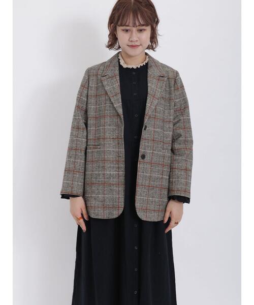 ▼フェラガモ【42】ノーカラー ウールジャケット vintage リブストライプ ▽フェラガモ【42】ノーカラー ウールジャケット vintage リブ
