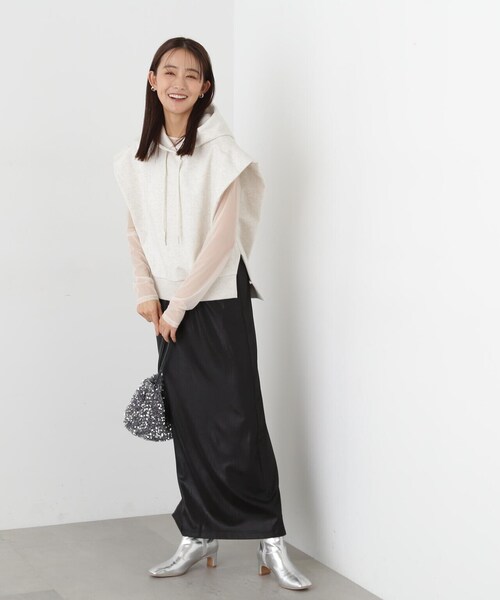 N.(N. Natural Beauty Basic)(エヌエヌナチュラルビューティーベーシック)の「◆シャイニースリークスカート(スカート・レディース・ブラック・MEDIUM)」の18枚目の写真