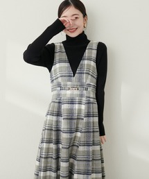 natural couture | ビットベルト付きVネックジャンスカ(ジャンパースカート)