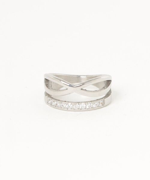 ebine（エビネ）の「金属アレルギー対応/Cross Combi Zirconia Ring/ジルコニアリング（リング・レディース・シルバー/ゴールド・13号/16号/11号/9号）」の19枚目の写真