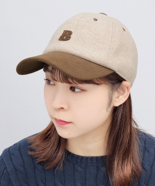 A.M.S.(エーエムエス)の「メルトン×コーデュロイ サガラワッペン キャップ(キャップ・メンズ・オフホワイト/ベージュ/ブラック・FREE)」の3枚目の写真