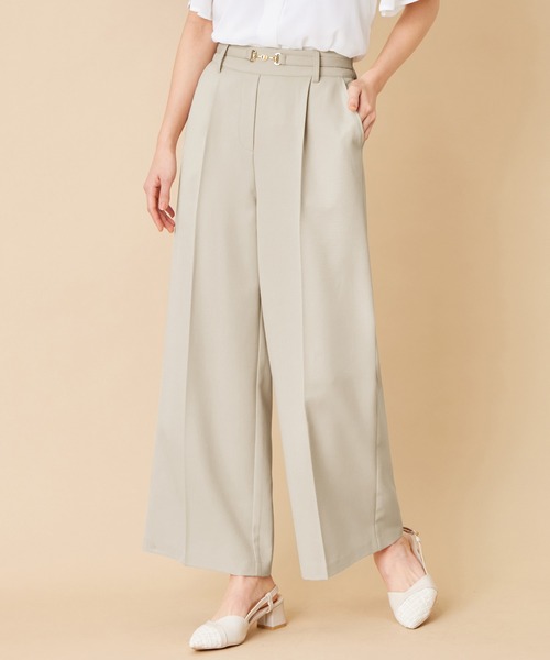 alotta(アロッタ)の「ビット付ワイドパンツ(その他パンツ・レディース・ピンク/ネイビー/ライトベージュ・M/LL/L/MEDIUM/LARGE/X-LARGE)」の2枚目の写真