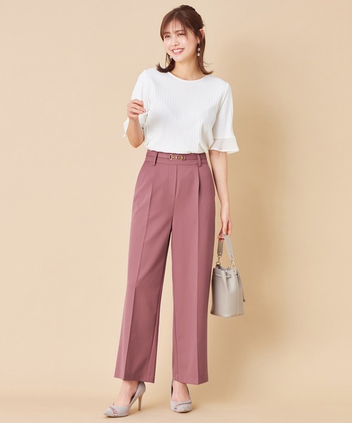 alotta(アロッタ)の「ビット付ワイドパンツ(その他パンツ・レディース・ピンク/ネイビー/ライトベージュ・M/LL/L/MEDIUM/LARGE/X-LARGE)」の8枚目の写真
