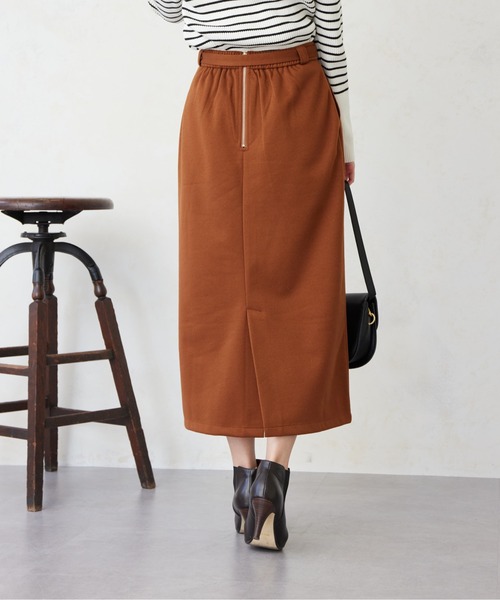 Chez toi(シェトワ)の「ステッチメルトンナロースカート(スカート・レディース・ブラック/キャメル/オフホワイト・FREE)」の16枚目の写真