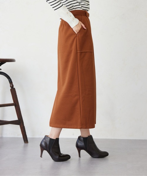 Chez toi(シェトワ)の「ステッチメルトンナロースカート(スカート・レディース・ブラック/キャメル/オフホワイト・FREE)」の18枚目の写真