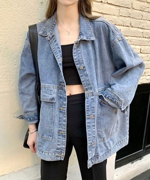 Miniministore(ミニミニストア)の「デニムジャケット レディース Gジャン(デニムジャケット・レディース・サックスブルー/ブラック・フリー)」の21枚目の写真