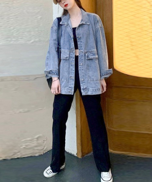 Miniministore(ミニミニストア)の「デニムジャケット レディース Gジャン(デニムジャケット・レディース・サックスブルー/ブラック・フリー)」の22枚目の写真