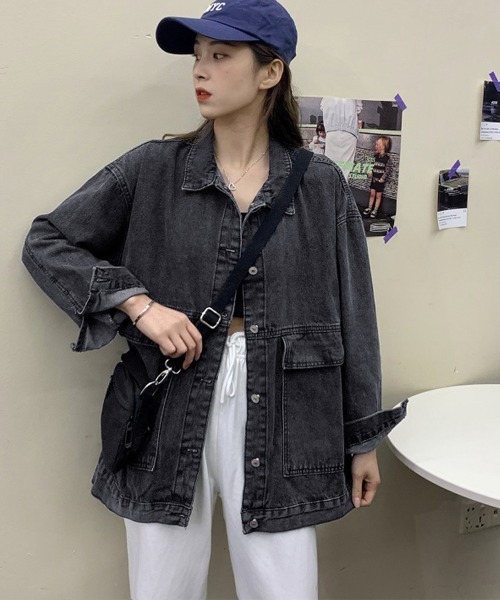Miniministore(ミニミニストア)の「デニムジャケット レディース Gジャン(デニムジャケット・レディース・サックスブルー/ブラック・フリー)」の8枚目の写真
