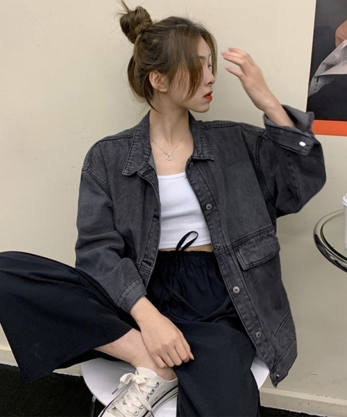 Miniministore(ミニミニストア)の「デニムジャケット レディース Gジャン(デニムジャケット・レディース・サックスブルー/ブラック・フリー)」の9枚目の写真