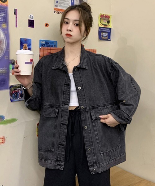 Miniministore(ミニミニストア)の「デニムジャケット レディース Gジャン(デニムジャケット・レディース・サックスブルー/ブラック・フリー)」の10枚目の写真