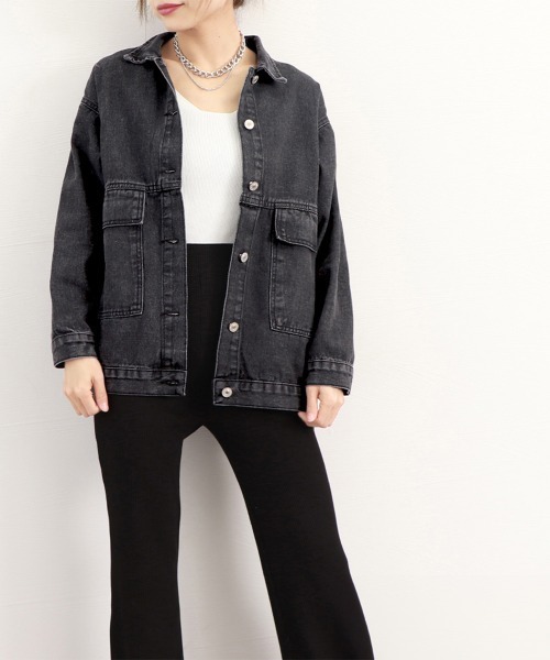 Miniministore(ミニミニストア)の「デニムジャケット レディース Gジャン(デニムジャケット・レディース・サックスブルー/ブラック・フリー)」の12枚目の写真