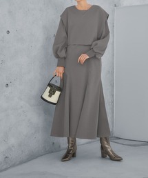 【LUXE】ベスト付きマーメイドラインワンピース