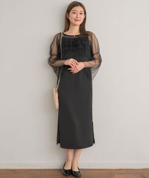 RETRO GIRL（レトロガール）の「チュールBLセットワンピース（ワンピース・レディース・ベージュ/ブラック・FREE）」の3枚目の写真