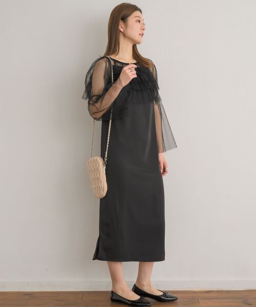 RETRO GIRL（レトロガール）の「チュールBLセットワンピース（ワンピース・レディース・ベージュ/ブラック・FREE）」の4枚目の写真