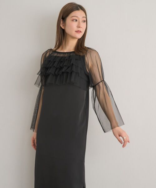 RETRO GIRL（レトロガール）の「チュールBLセットワンピース（ワンピース・レディース・ベージュ/ブラック・FREE）」の8枚目の写真