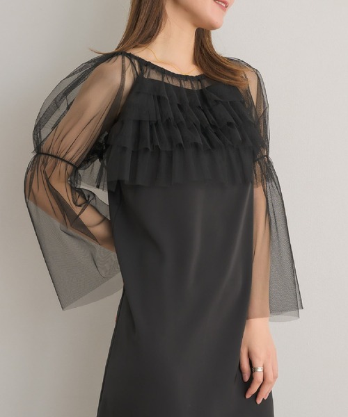 RETRO GIRL（レトロガール）の「チュールBLセットワンピース（ワンピース・レディース・ベージュ/ブラック・FREE）」の7枚目の写真