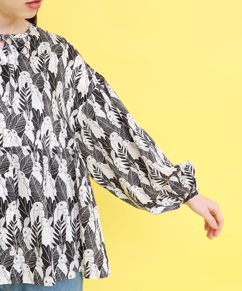 didizizi（ディディジジ）の「うさぎプリントリボンギャザーBL（シャツ/ブラウス・レディース・ブラック/ブルー・FREE）」の21枚目の写真