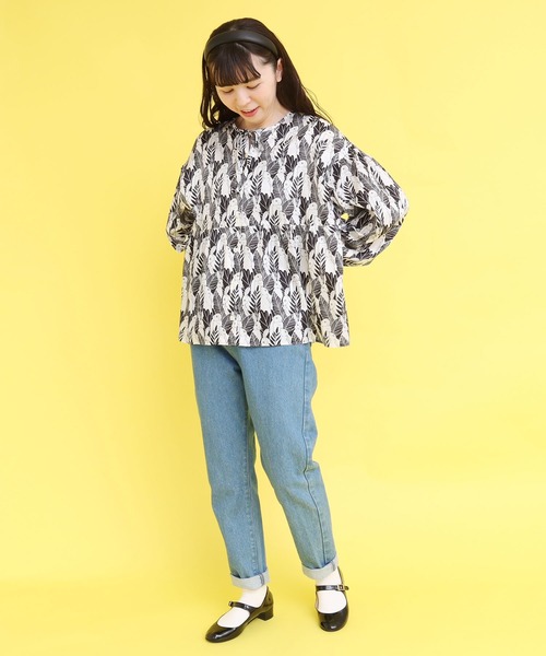 didizizi（ディディジジ）の「うさぎプリントリボンギャザーBL（シャツ/ブラウス・レディース・ブラック/ブルー・FREE）」の13枚目の写真