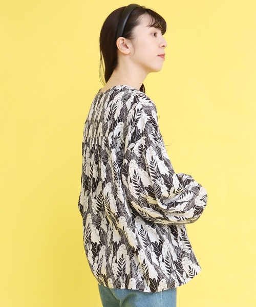 didizizi（ディディジジ）の「うさぎプリントリボンギャザーBL（シャツ/ブラウス・レディース・ブラック/ブルー・FREE）」の10枚目の写真