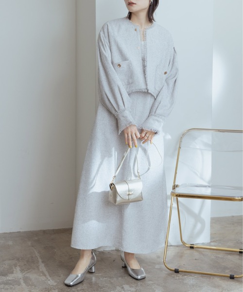 エイミーロウ ノーカラージャケット エイミーロウ ノーカラージャケット Eimee Law｜エイミーロウの