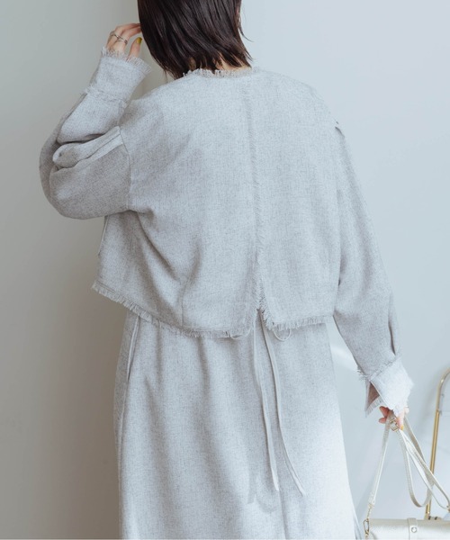 aaaさん専用！！！ Eimee Law ツィードボンディング ジップジャケット リボンジャガード ツィードボンディング ジップジャケット