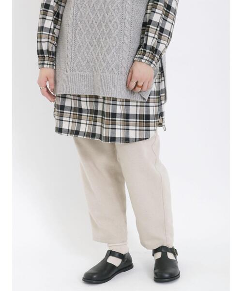 Samansa Mos2（サマンサ モスモス）の「【帯電防止】柄アソートテーパードパンツ（その他パンツ・レディース・ベージュ/チャコールグレー/グレー/キナリ・F）」の13枚目の写真