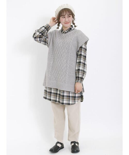 Samansa Mos2（サマンサ モスモス）の「【帯電防止】柄アソートテーパードパンツ（その他パンツ・レディース・ベージュ/チャコールグレー/グレー/キナリ・F）」の15枚目の写真