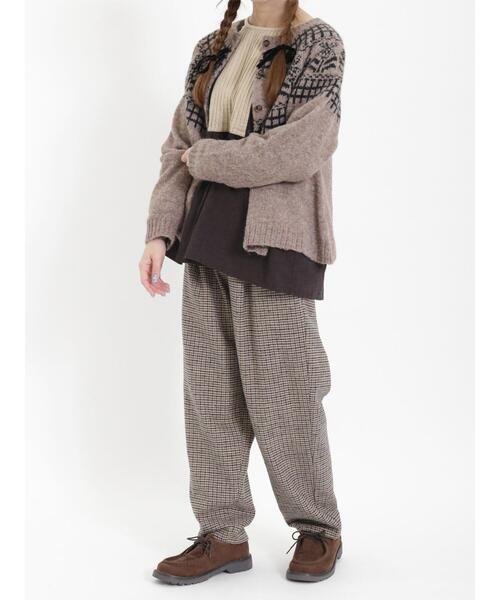 Samansa Mos2（サマンサ モスモス）の「【帯電防止】柄アソートテーパードパンツ（その他パンツ・レディース・ベージュ/チャコールグレー/グレー/キナリ・F）」の19枚目の写真