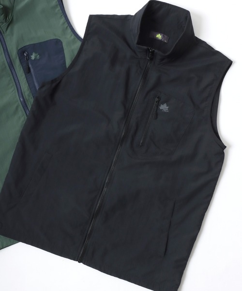 LOGOS(ロゴス)の「LOGOS/ロゴス WATER REPELLENT 撥水 ナイロンタスラン スタンドベスト(ベスト・メンズ・グリーン系その他/マスタード/カーキ/ブラック・LL/L/M)」の2枚目の写真