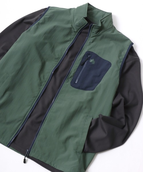 LOGOS(ロゴス)の「LOGOS/ロゴス WATER REPELLENT 撥水 ナイロンタスラン スタンドベスト(ベスト・メンズ・グリーン系その他/マスタード/カーキ/ブラック・LL/L/M)」の14枚目の写真