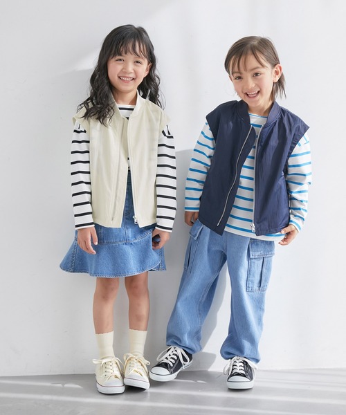 ROPE' PICNIC（ロペピクニック）の「【KIDS】撥水加工/ミリタリーベスト/リンクコーデ（ベスト・キッズ・オフホワイト/ネイビー・140/130/150/120）」の3枚目の写真