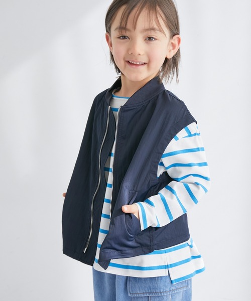 ROPE' PICNIC（ロペピクニック）の「【KIDS】撥水加工/ミリタリーベスト/リンクコーデ（ベスト・キッズ・オフホワイト/ネイビー・140/130/150/120）」の10枚目の写真